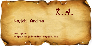 Kajdi Anina névjegykártya